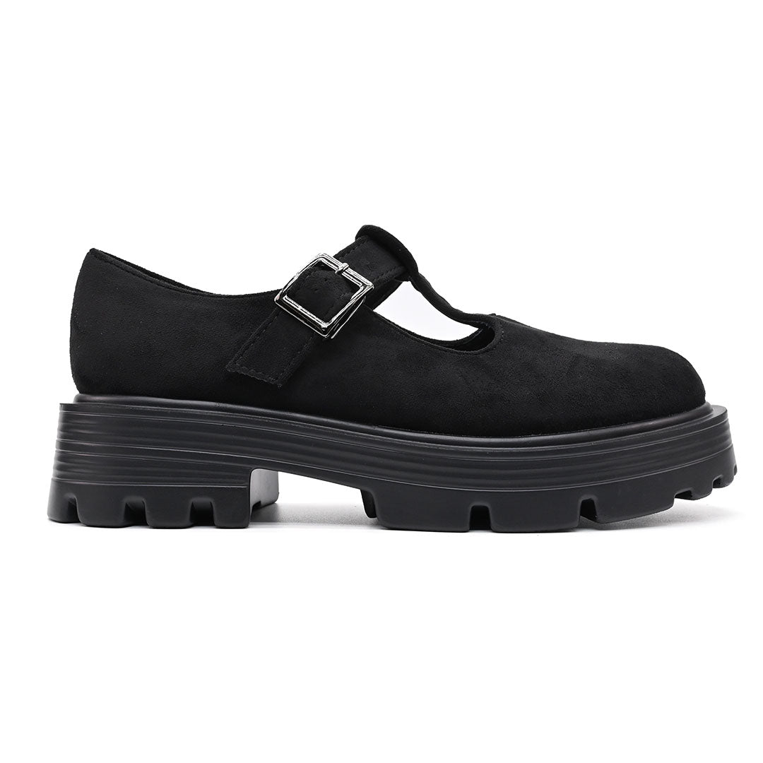 Pantofi casual de dama,Din piele ecologica intoarsa,T-P1249,Negru