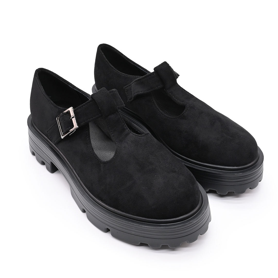 Pantofi casual de dama,Din piele ecologica intoarsa,T-P1249,Negru