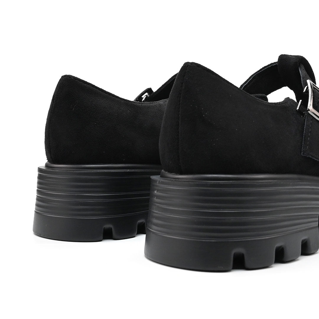 Pantofi casual de dama,Din piele ecologica intoarsa,T-P1249,Negru