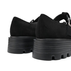 Pantofi casual de dama,Din piele ecologica intoarsa,T-P1249,Negru