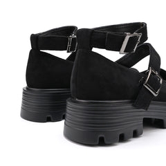 Pantofi casual de dama,Din piele ecologica intoarsa,T-P1244,Negru