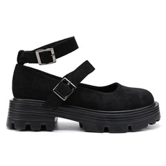 Pantofi casual de dama,Din piele ecologica intoarsa,T-P1244,Negru