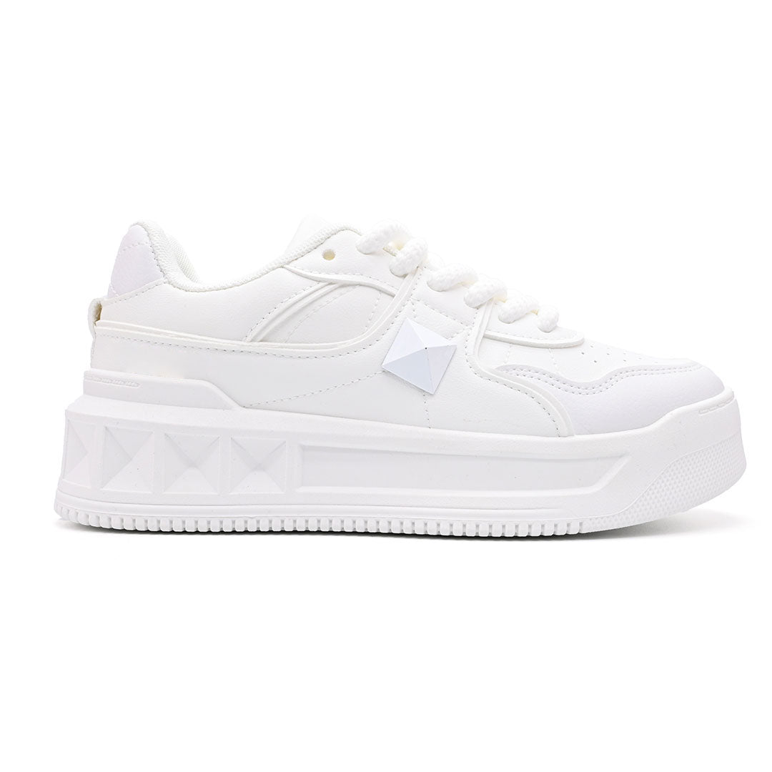 Pantofi Sport de dama,Din Piele ecologica,T-D1389,Alb